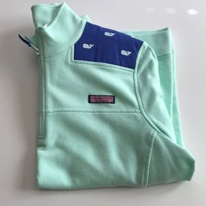 Mint green w/blue shoulders shepshirt
